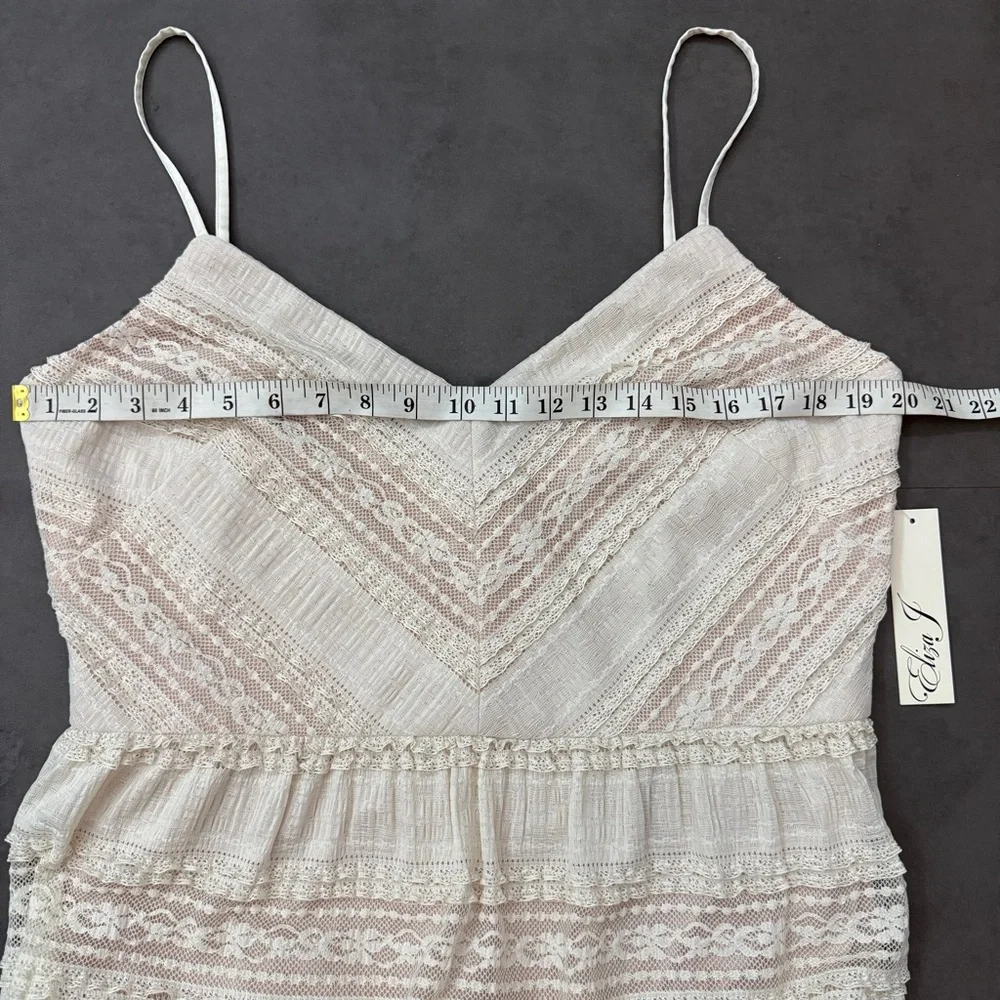 Eliza J Cream Lace Inset Detail Maxi‎ Sun Dress
